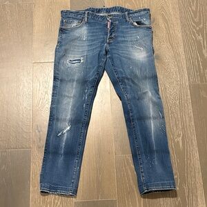 DSQUARED2 Distressed Blue Slim Jeans